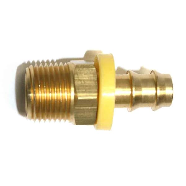 Interstate Pneumatics Easy Lock Brass Hose Fittings, Connectors, 3/8 Inch Push-Lock Barb x 3/8 Inch Male NPT End, PK 6 FL166-D6 - main